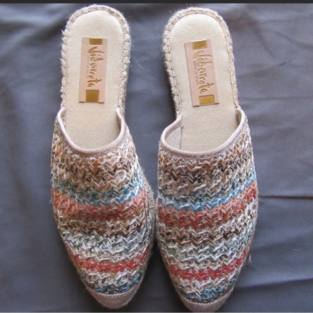Vidoretta,Handmade In Spain,Woven Espadrille Mules, Excellent Condition,Size 11 - Picture 3 of 11